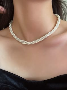 Branco  Collar  Poliresina   Embellished Necklaces From Beads, Pearl Necklace Diy, Diy Pearl Jewelry, White Bead Necklace, Diy Pearl Necklace, Handmade Pearl Jewelry, Diy Earrings Easy, White Beaded Necklace, White Pearl Jewelry