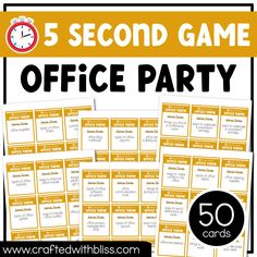 the 5 second game office party with 50 cards