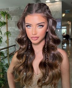 Long Hair Wedding Styles, Prom Hairstyles For Long Hair, Hair Stylist Life, Braided Hairstyles Easy, Wedding Hair And Makeup, Aesthetic Hair, Down Hairstyles, Bridesmaid Hair