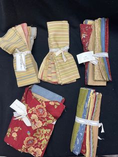 several different types of cloths are on display