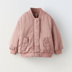 Nwt Zara Kids Pink Sateen Bomber Jacket Size 12-18m Zara Winter Coat, Zara Denim Jacket, Hooded Jean Jackets, Brown Faux Fur Coat, Kids Winter Jackets, Blue Puffer Jacket, Baby Boy Jackets, Baby Jeans, Girls Vest