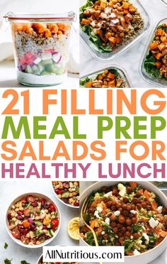 21 filling meal prep salads for healthy lunches