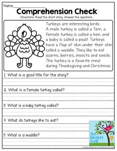 worksheet for thanksgiving reading and writing with turkeys on the tree in the background