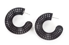 Nylon Earrings - These hoop earrings are 3D printed in nylon, with sterling silver post backs. 3d Printed Wearables, 3d Printing Accessories, 3d Print Jewelry, Sidewalk Sale, 3d Earrings, Printed Earrings, 3d Printed Earrings, Concrete Jewelry, 3d Jewelry