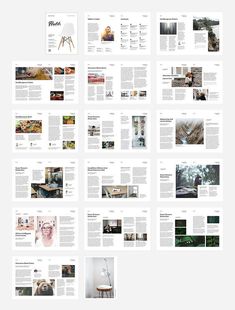 a large number of pages spread out on top of each other, with different images