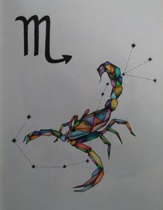 Mein Sternzeichen Skorpion - Buntstift und Fineliner Scorpio Sketch, Taurus Constellation Tattoo, Learn To Tattoo, Scorpio Art, Taurus Tattoos, Scorpio Zodiac Facts