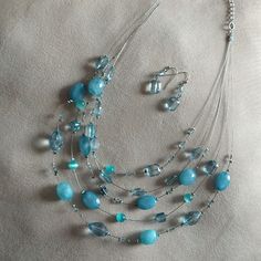 Blue Layered Necklace Set Offers Welcomed Let Me Know If Interested, May Repost Through Fb With Better Deal Blue Layered Necklace, Necklace With Earrings Set, Tiered Necklace, Layered Necklace Set, Jewelry Blue, Layered Necklace, Liz Claiborne, Earrings Set, Layered Necklaces