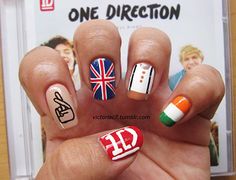 1d Nails, One Direction Nails, Harry Styles Nails, 1 Direction, Cool Nail Designs, Beauty Nails, Fashion Nails