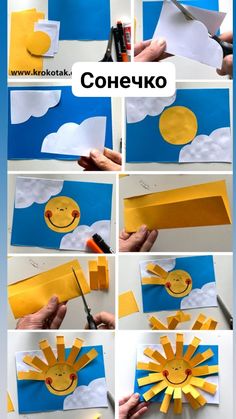 step by step instructions on how to make a paper sun craft for kids and adults