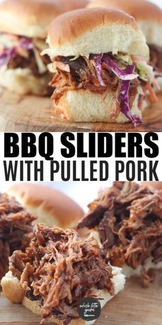 bbq sliders with pulled pork on a cutting board