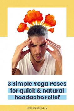 Easy Beginner Yoga, Beginner Yoga Flow, Tension Headache Remedies, Tension Headache Relief, Natural Headache Relief, Pressure Headache, Natural Headache Remedies, Healing Yoga, Easy Yoga Poses