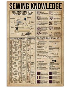 an old sewing poster with instructions on how to sew the machine and how to use it