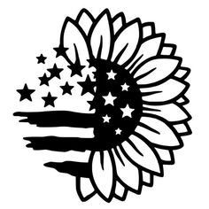 an american flag sunflower with stars on it