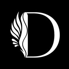 the letter d with a feather on it