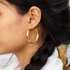 Thick Gold Hoop Earrings, 40th Birthday Gifts For Women, Chunky Gold Hoop Earrings, Jewelry Chunky, Geode Earrings, Gold Jewelry Sets, Emerald Earrings, Gold Hoops