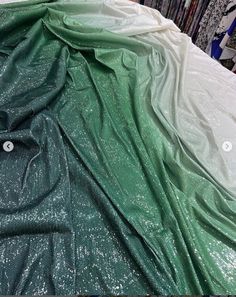 Sequin 2 way-Lycra Fabric - Ombre Green Pattern Patterned Shiny Evening Dress Fabric in Vivid Colors -lr All our fabrics are double layered. Width: 1.55 yards Our sequin fabric is lycra and stretches transversely and longitudinally. Easy to sew. It won't sink into your skin. No primer required. Smooth and bright. It stands out with its vibrant colors. With good craftsmanship and design, it can be transformed into elegant evening dresses, overalls and trousers jackets. Our fabrics do not shrink o Lycra Dress, Elegant Evening Dresses, Ombre Green, Glass Frog, Yard Care, Cold Temperature, Green Ombre, Evening Dresses Elegant, Glitter Fabric