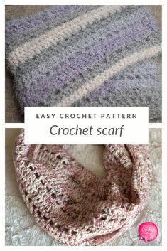 the easy crochet scarf is made with yarn