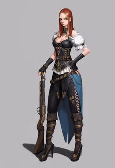 Steampunk Armor, Warrior Outfit, Steampunk Women, Fantasy Role Playing, Character Design Animation, Fantasy Warrior