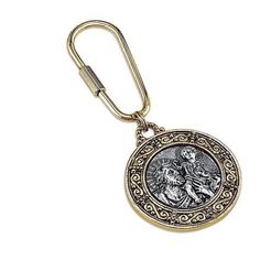 14K Gold Dipped And Silver Tone St. Christopher Key Fob Symbols Of Faith, Gifts For New Drivers, Faith Jewelry, St Christopher, Faith Gifts, Porcelain Roses, Cameo Jewelry, New Drivers, Creating Jewelry