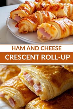 ham and cheese crescent rolls on a plate