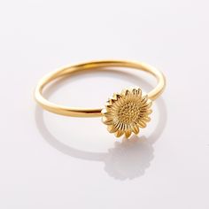 Sunflower Ring - Nominal Delicate Gold Bracelet, Gold House, Gold Finger Rings, Gold Earrings Models, Gold Jewellry, Fancy Jewelry Necklace, Sunflower Ring, Sunflower Jewelry, Cute Engagement Rings