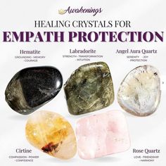 Empath Protection Crystal Kit - Etsy Energy Stones Crystal Healing, Best Healing Crystals, Crystals For Healing, Gemstones Chart, Energy Healing Spirituality