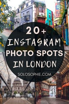 an instagram photo with the words 20 instagrams in london on it and buildings