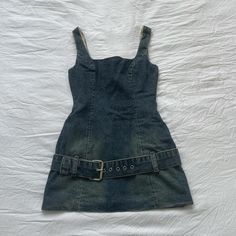 Nwt, Super Cute But Just Haven’t Worn Size Small, True To Size But Could Fit An Xs As Well No Longer Sold, Originally $380 Y2k Fitted Denim Dress, Y2k Style Fitted Denim Dress, Y2k Style Mini Denim Dress, Fitted Denim Y2k Dress, Denim Dresses, Firefly, Denim Blue, Blue And Silver, Blue Denim