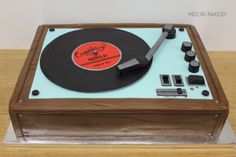 a cake made to look like a record player