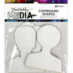 the crafter's workshop chipboard shapes are white with black silhouettes on them