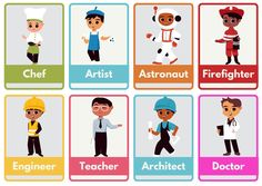 an image of different professions for children