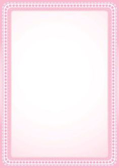 a pink and white frame with dots on the border, for text or image stock photo