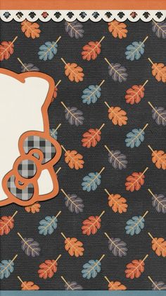 an image of a hello kitty card with fall leaves