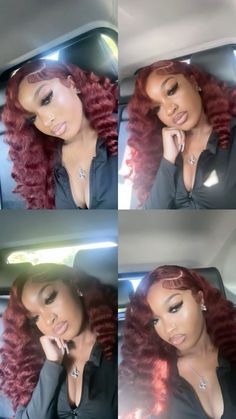 Blonde Wand Curls Black Women, Burgundy Hairstyles For Black Women, Exotic Hairstyles, Weave Ponytail Hairstyles, Birthday Hairstyles, Birthday Hair, Front Lace Wigs Human Hair, Hair Laid