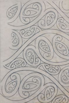 an intricate design is shown in black ink on white paper, with the word's initials