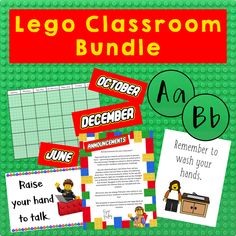 the lego classroom bundle includes posters and activities for students to use in their homeschool