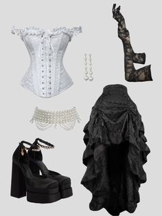 Fancy Gothic Outfits, Elegant Punk Outfits, Romantic Gothic Outfits, Romantic Goth Style, Dark Romance Outfit, Black Punk Outfits, Goth Outfit Aesthetic, Diy Y2k Clothes, Romantic Goth Outfits