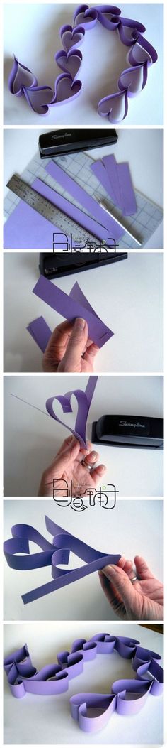 three different images of scissors being cut into shapes and then placed on top of each other