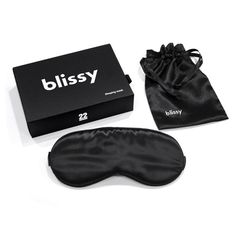 Blissy Silk Sleep Mask - 100% Mulberry 22-Momme - Black Silk Sleep Mask, Silk Eye Mask, Sleep Masks, Beauty Sleep, Lingerie Bag, Black Mask, Silk Pillowcase, Beauty Expert, Beauty Routine