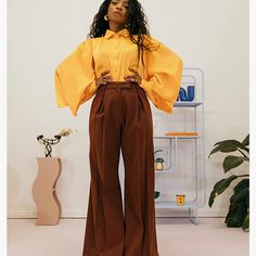 Takuunda X The Amazon Drop Exclusive These High Waisted Chocolate Pants Have Never Been Worn And Will Not Be Restocked: Https://Www.Instagram.Com/P/Coxsnr_qzcb/?Igshid=Mzrlodbinwflza== Toffee Colored Outfit, Professional Creative Outfit, Retro Wide Leg Pants For Work In Fall, Amazon High Waist Fitted Bottoms, Amazon Fitted High Waist Bottoms, Fitted Amazon Bottoms For Spring, High Waist Stretch Bottoms By Amazon, Amazon High Waist Stretch Bottoms, Amazon Stretch High Waist Bottoms