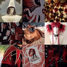 a collage of photos with different costumes and accessories