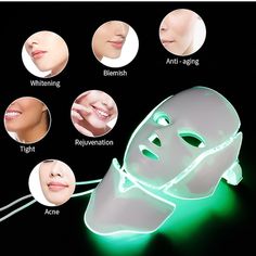 7 colori luce led maschera facciale con ringiovanimento della pelle del collo trattamento per la cura del viso bellezza terapia anti acne sbiancante del 2024 a $48.99 Acne Light Therapy, Led Facial Mask, Led Light Therapy Mask, Led Facial, Led Face Mask, Light Therapy Mask, Acne Mask, Led Therapy, Led Mask