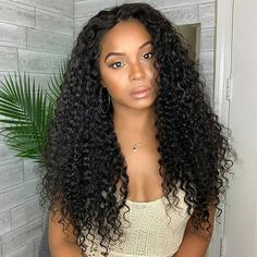 4x4 Lace Closure Wigs Water Wave 100% Human Hair Lace Wigs Natural Color High Ponytail Hairstyles, Frontal Hairstyles, Fake Hair, Curly Hair Wig, Facebook Photos, Human Hair Lace Wigs, Hair Natural, Hair Quality, Box Braids Hairstyles