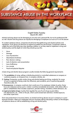 A summary of this weeks safety meeting on the dangers of substance abuse in the workplace. Info@CogbillConstruction.com (409) 768-141 #safety www.CogbillConstruction.com Safety Meeting, Welding Services, Program Management, Occupational Health, Safety 1st, Occupational Health And Safety, Health And Safety, Health