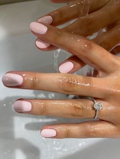 #aesthetic #vogue #nails #beauty #polish #nailart #mode #design #art Short Squoval Acrylic Nails Simple, Sophia Richie Nails, Hailey Core, Baby Pink Nails, Clean Nails, Girls Nails, Dream Nails, Funky Nails