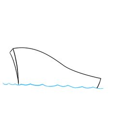 a drawing of a boat in the water