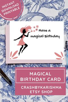 a card with the words, have a magical birthday card crashy karshma etsy shop