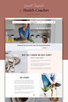 the website design for health coach