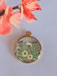 Enjoy this hand painted floral necklace. It is a one of a kind, no stencils used product! Painted Flower, Floral Necklace, Flower Necklace, Floral Painting, Pendant Necklaces, Flower Painting, Labour Day, Necklace Etsy, Jewelry Necklace Pendant