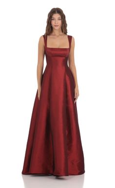 Square Neck Fit and Flare Maxi Dress in Maroon | LUCY IN THE SKY Classic Prom Dress Classy, Flare Maxi Dress, Prom Dress Inspo, Classy Prom, Prom Inspo, Classy Prom Dresses, Prom Dress Inspiration, Cute Prom Dresses, Senior Prom